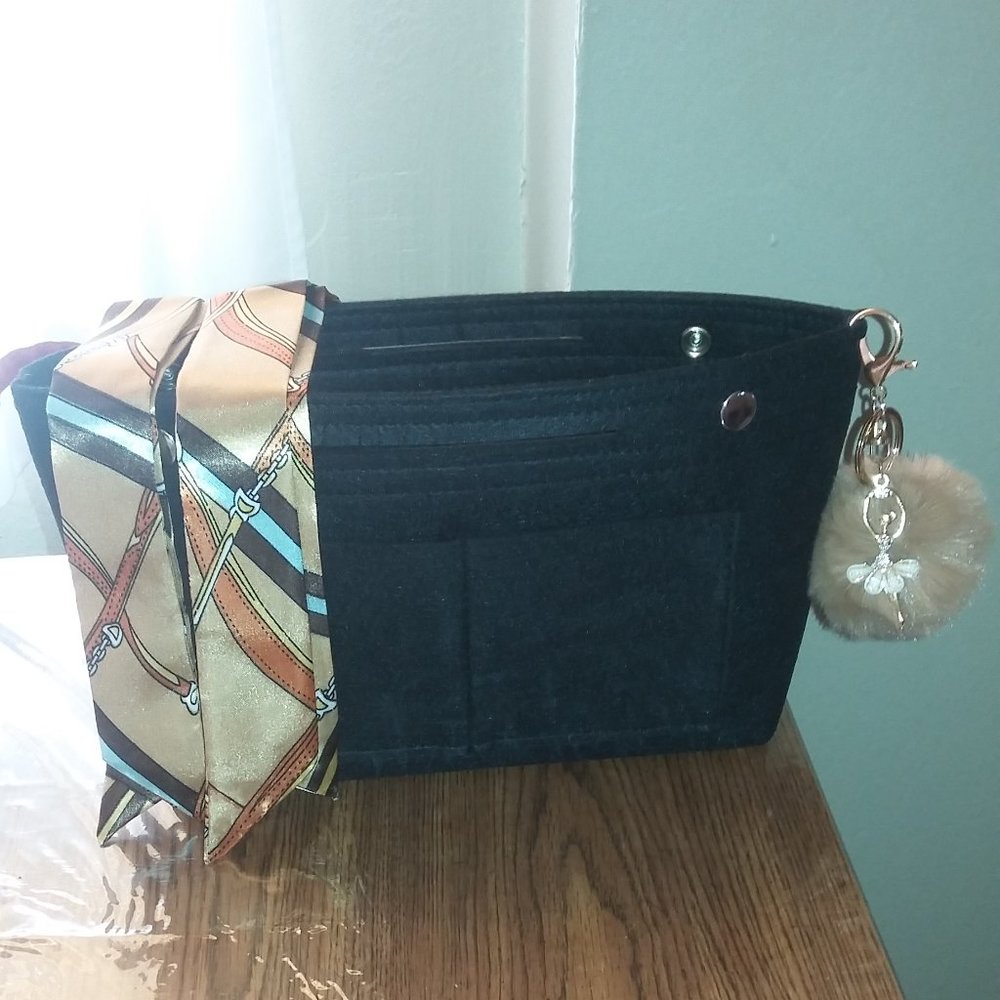 New 4PC Felt Purse Organizer with 2 Twilly's & Bag charm